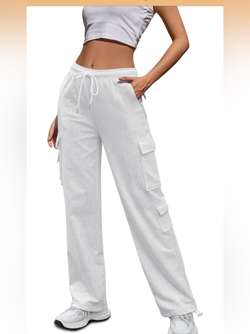 Women’s Cargo Pocket Sweatpants - Light Gray